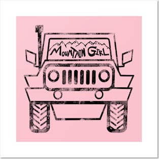 Mountain Girl Jeep Life rocky roads off the beaten path mountain wanderlust Posters and Art